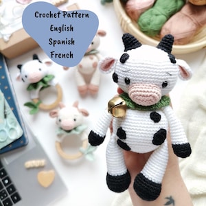 Wzór na szydełkową krowę amigurumi, krowa Otis (wzór w formacie PDF)