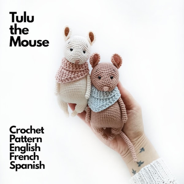Crochet Pattern Tulu the Mouse • Amigurumi Mouse PDF Tutorial