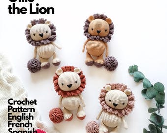 Crochet Pattern Ollie the Lion • Amigurumi Lion PDF Tutorial