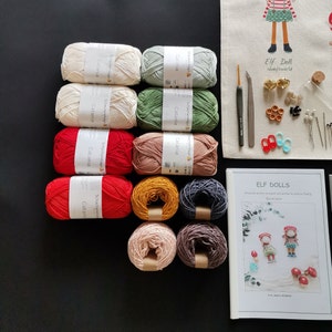 KIT DE CROCHET Duendes los Muñecos con Patrón Estampado, KIT Amigurumi imagen 5