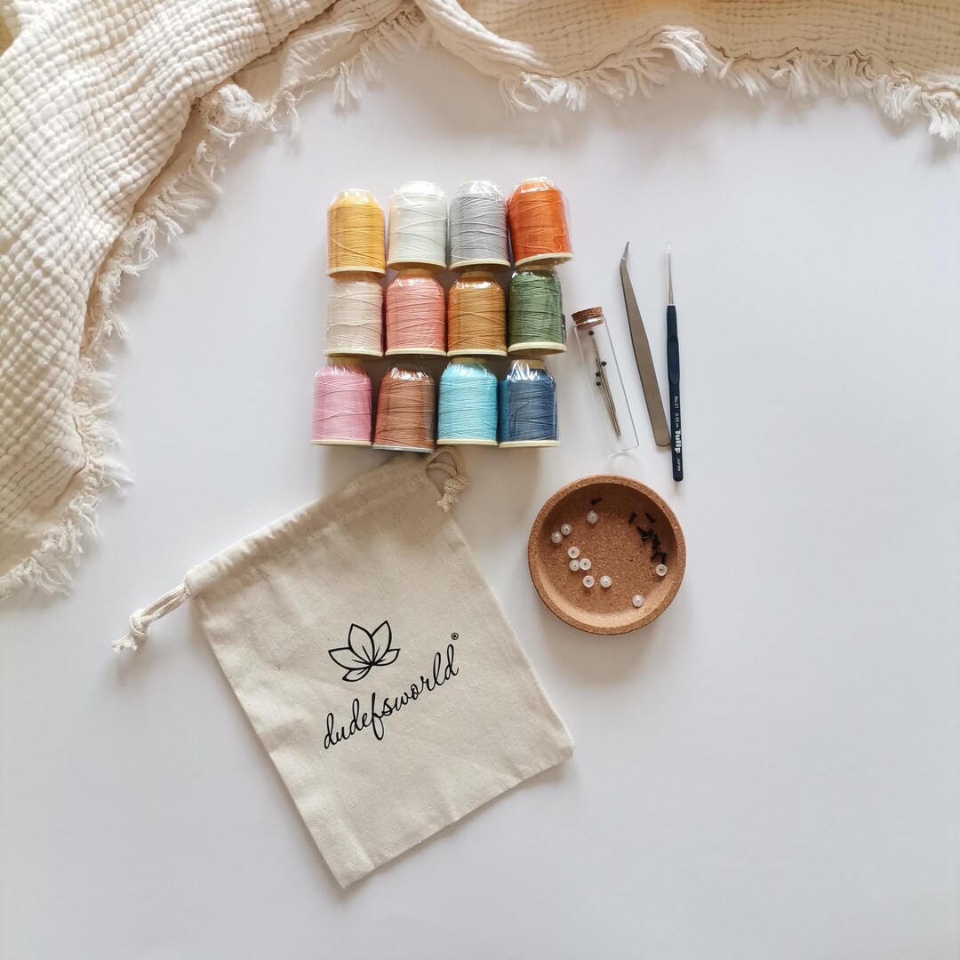 Silk Thread Box, Safety Eyes and Crochet Hook (12 Pcs Lace Thread) - Etsy