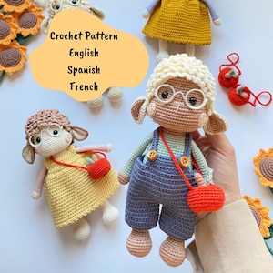 PATRÓN DE GANCHILLO Cordero Shelly y Shaun, patrón de cordero amigurumi, patrón de cordero de crochet