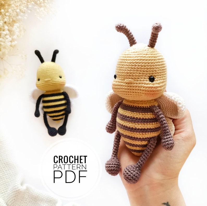 Crochet PATTERN Luna the bee,amigurumi bee pattern ,crochet bee pattern image 4