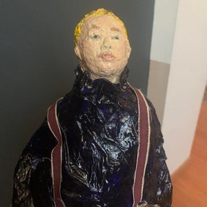 Modello di scultura archibald in cartapesta riciclata unica | Casa d'arte deco interno originale fatto a mano