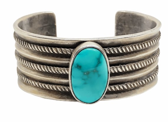 Navajo Old Pawn Kingman Turquoise Bracelet