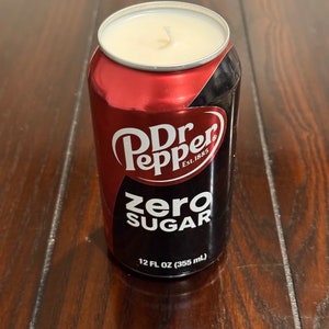 Dr Pepper Zero Sugar Scented Soy Wax Candle | Hand Poured Dr Pepper Custom Scented Soda Pop Candle