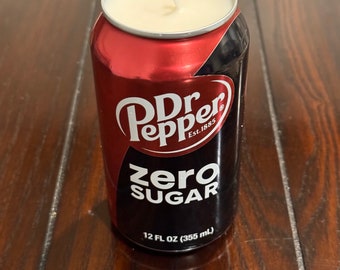 Candela di cera di soia profumata Dr Pepper Zero Sugar / Candela di soda profumata personalizzata Dr Pepper versata a mano