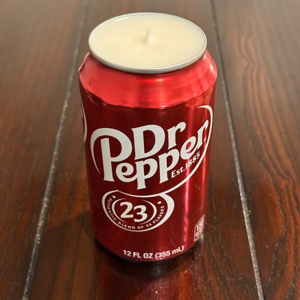 Dr Pepper Scented Soy Wax Candle | Hand Poured Dr Pepper Custom Scented Soda Pop Candle