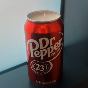 Dr Pepper Scented Soy Wax Candle | Hand Poured Dr Pepper Custom Scented Soda Pop Candle