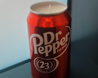 Candela di cera di soia profumata Dr Pepper / Candela di soda profumata personalizzata Dr Pepper versata a mano