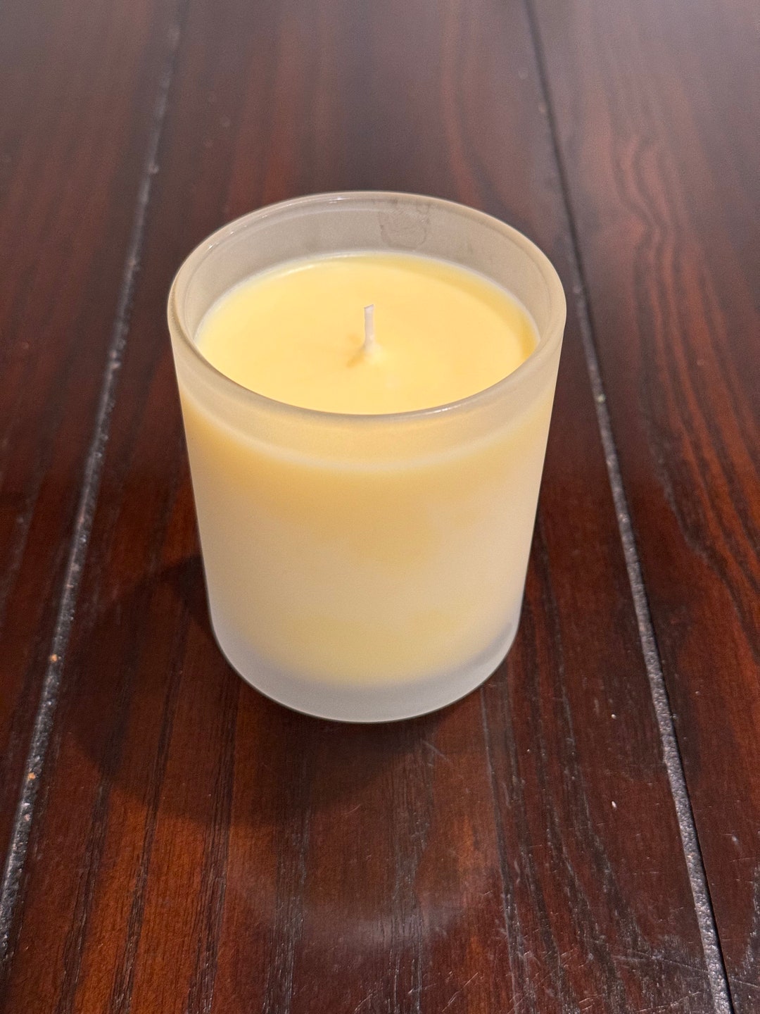 Plumeria Scented Soy Wax Candle | Frosted Glass Jar - Etsy