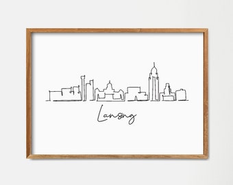 67219 Skyline Seal Lansing Blue 24x36 SIGNED Print Master Art Print - Wall Decor Poster Michigan 67219 Skyline Seal Lansing Blue 24x36 SIGNED Print Master Art Print - Wall Decor Poster Michigan