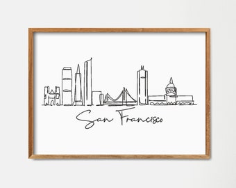 San Francisco Skyline Art - Etsy
