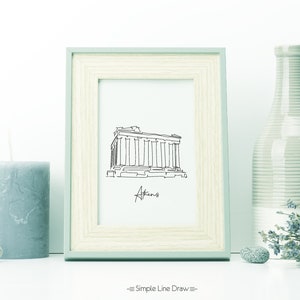 Acropolis of Athens, Greece Wall Art, Historical Parthenon Poster, Travel Poster, Wall Art, Travel Print, Athens Landmark Poster Print Decor