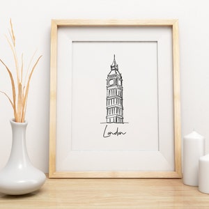 Big Ben Poster, London Wall Art, Big Ben Print Art, Travel Poster, Bigben Wall Art, Travel Print, London Landmark Print Decor, World Travel