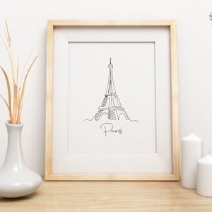 Eiffel Tower, Paris Wall Art, Paris Eiffel Tower Poster, Travel Poster, Wall Art, Travel Print, Paris Landmark Print Decor, Travel Wall Art