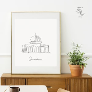 Dome of the Rock Print Poster, Jerusalem Mosque Wall Decor, Wall Art Print, Wall Poster, Travel Poster Print, Home Decor, Printable Wall Art