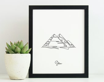 Pyramid Poster Print, Giza Pyramid Wall Decor, Giza Pyramid Wall Art, Pyramid Print, Egypt Poster Art, Travel Poster Print, Home Wall Decor