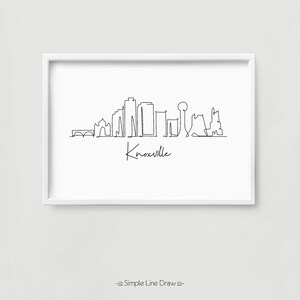 Knoxville City Skyline Printable Wall Decor, Fine Line Print ...