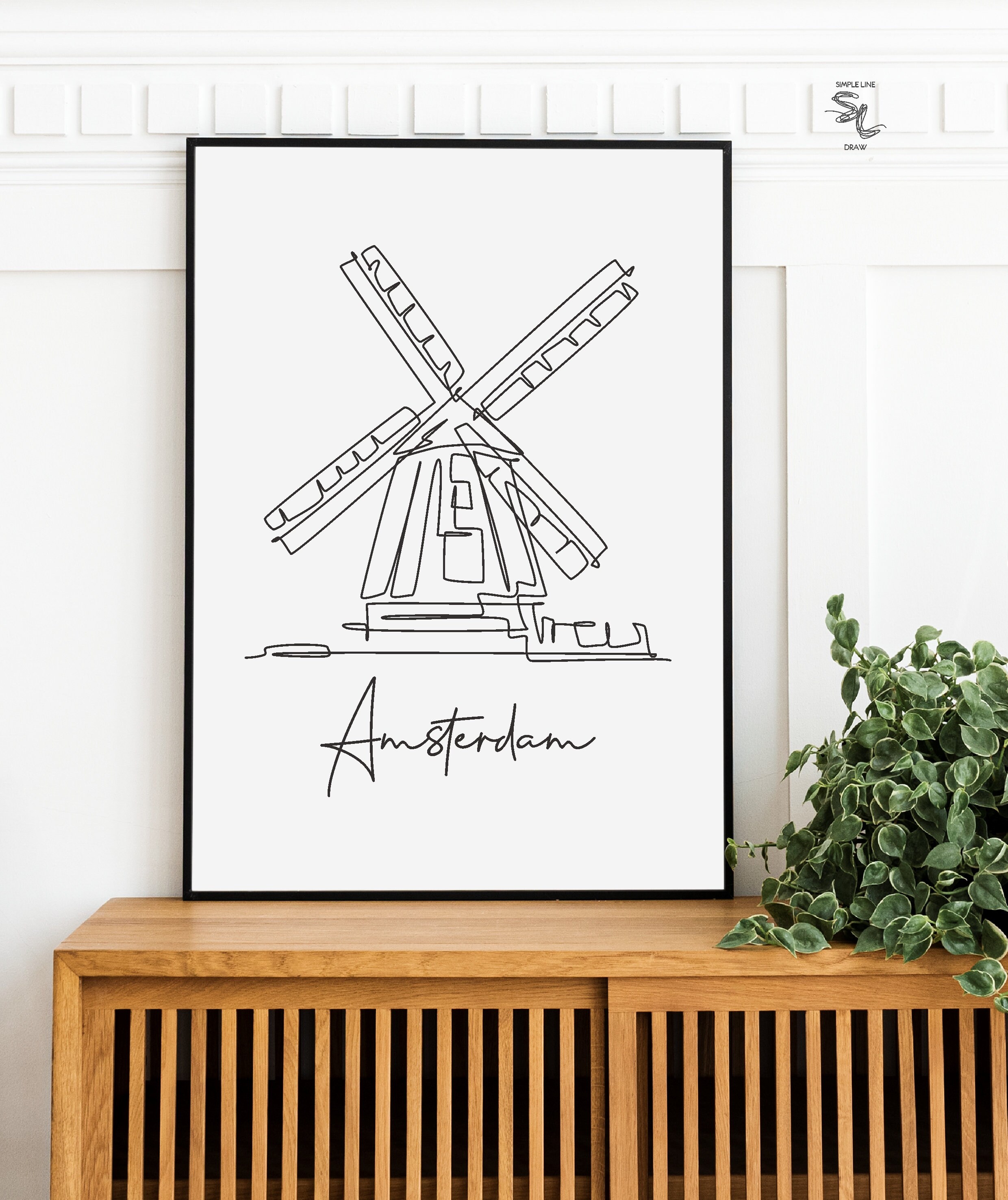 Simple Dutch Windmill Drawing