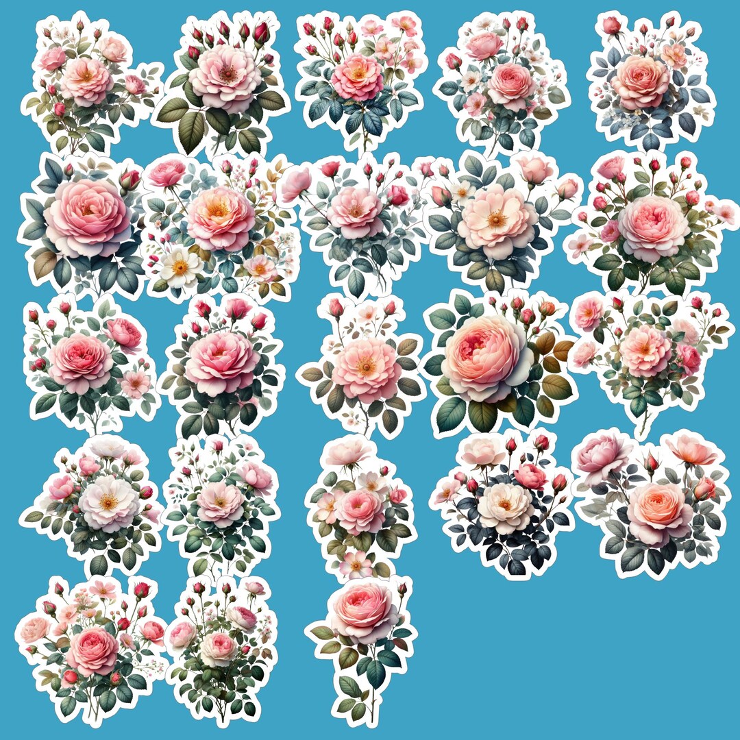 Small Roses Sticker Rose Flower Stickers, Roses, Floral, Wedding Stickers - Etsy