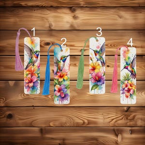 Hummingbird With Flowers Bookmark, Flowers, Hummingbirds, Gift Ideas