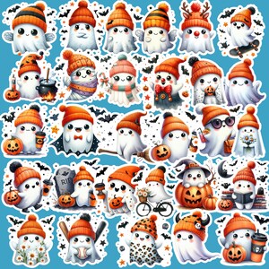 Retro Halloween Ghost Stickers, Ghost, Halloween, Party Favors