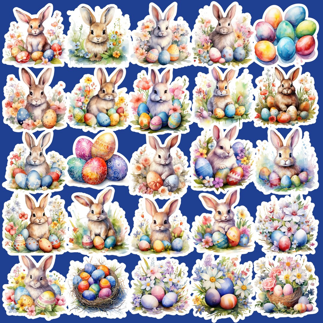 Easter Bunny Stickers, Bunnies, Easter, Easter Basket - Etsy