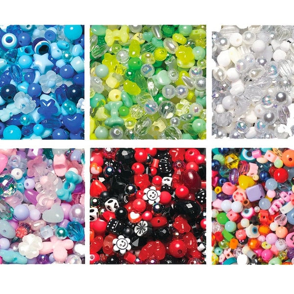 Assorted bead soups acrylic beads pack (+freebies) | Y2K color beads mix