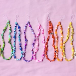 Colorblock phone straps | cute phone charms | Kawaii beads strap and charms | phone decor