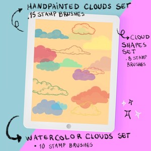 60 Procreate Clouds Stamp Brushes Set, Procreate Brush Bundle, iPad Pro ...