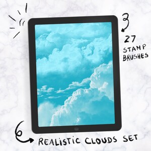 60 Procreate Clouds Stamp Brushes Set, Procreate Brush Bundle, iPad Pro ...
