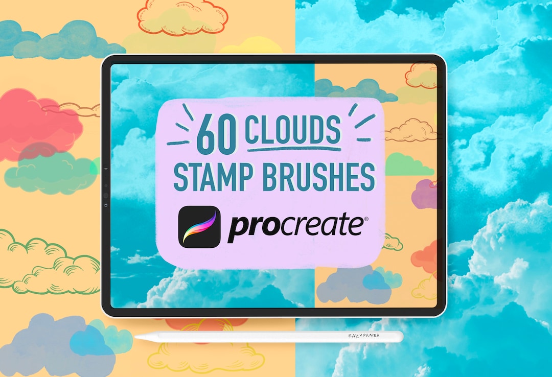 60 Procreate Clouds Stamp Brushes Set, Procreate Brush Bundle, iPad Pro ...
