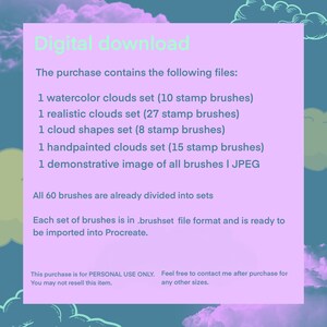 60 Procreate Clouds Stamp Brushes Set, Procreate Brush Bundle, iPad Pro ...