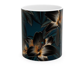 Floral- Ceramic Mug, (11oz, 15oz)