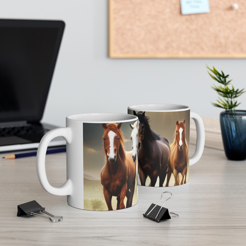 Horses Ceramic Mug, 11oz, 15oz zdjęcie 1