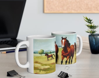 Horses-Ceramic Mug, (11oz, 15oz)
