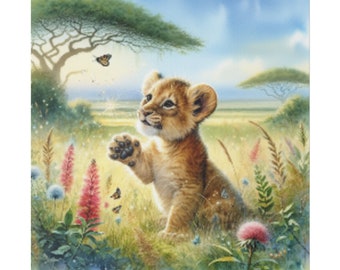 Tiger cub- Matte Canvas, 24" x 24"