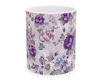 Floral Ceramic Mug, (11oz, 15oz)