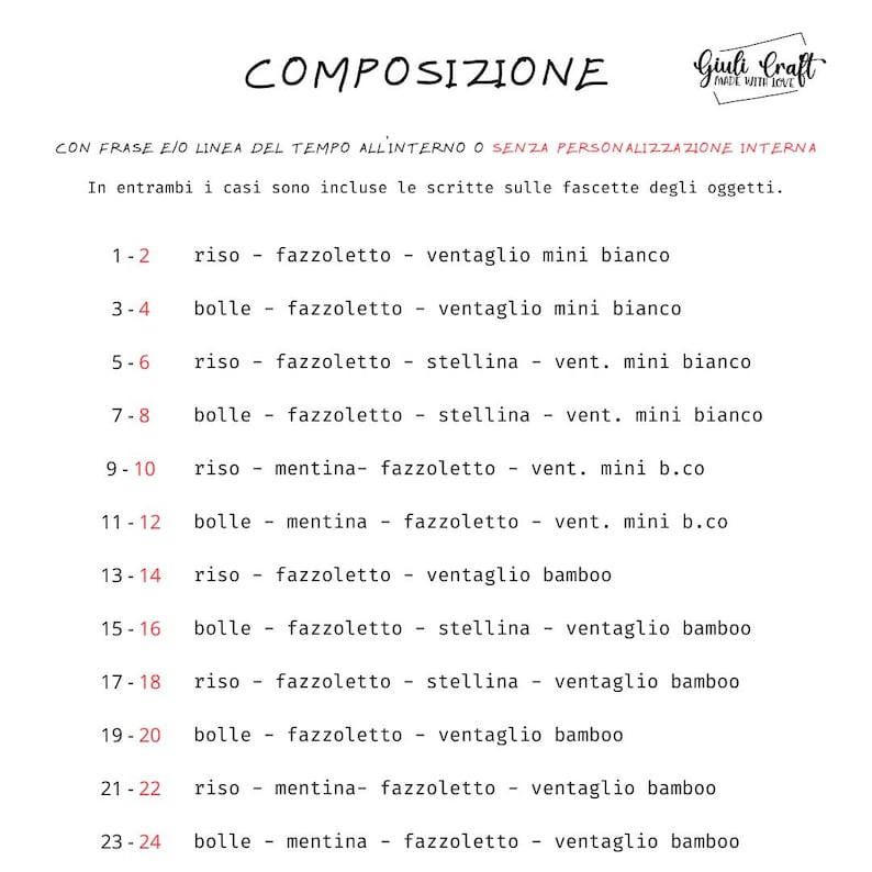 Wedding Pochette personalizzate / Wedding Bag / Kit Matrimonio / Cortesie per gli invitati / Componibile afbeelding 6