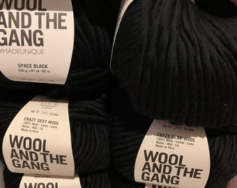 Wool and the gang,crazy sexy yarn,WATG,peruvian wool,yarn,chunky yarn,chunky wool,black yarn