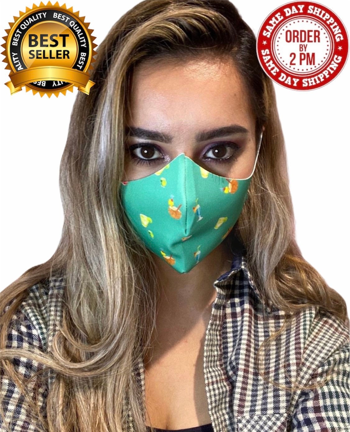 Summer Tropical Funny Face Mask for him & her Fun Cocktail Etsy