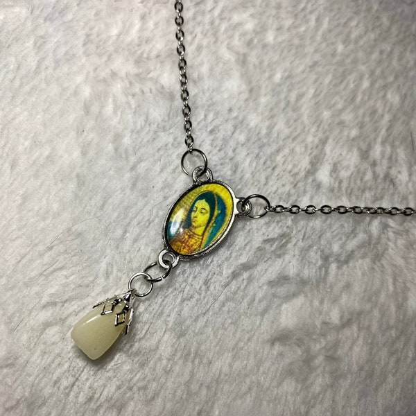 Mother Mary tooth necklace