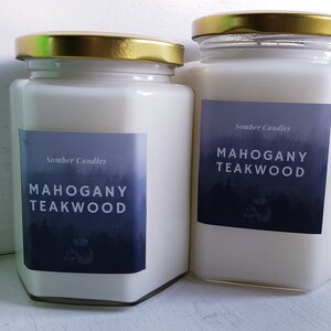 Mahogany Teakwood | Scented Candle | Soy Candle | Skull Detail | Gift | Somber Candles