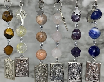 Tarot Card Phone Charm | Crystal Bead Phone Accessory
