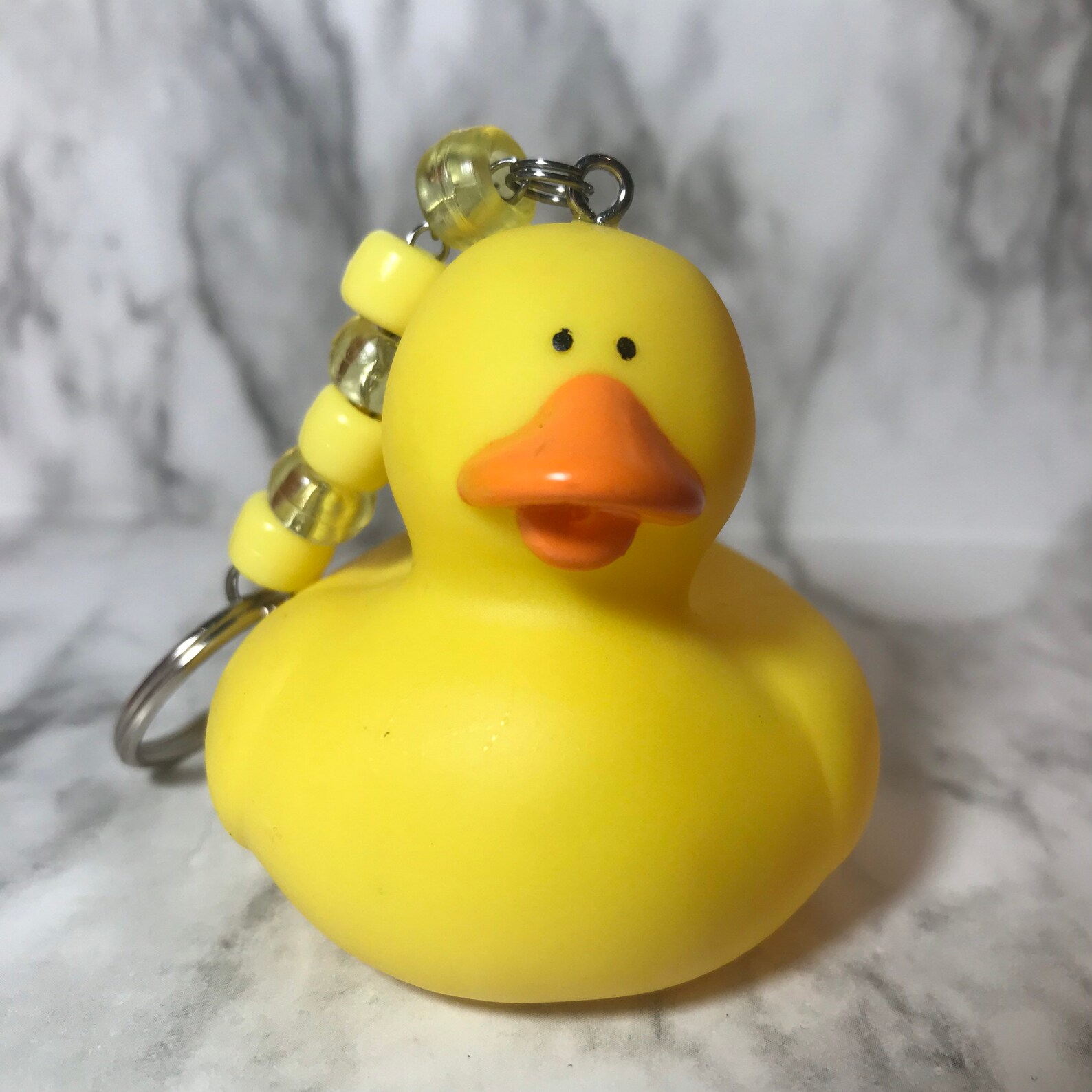 Yellow Rubber Duck Keychain Pony Beads Etsy