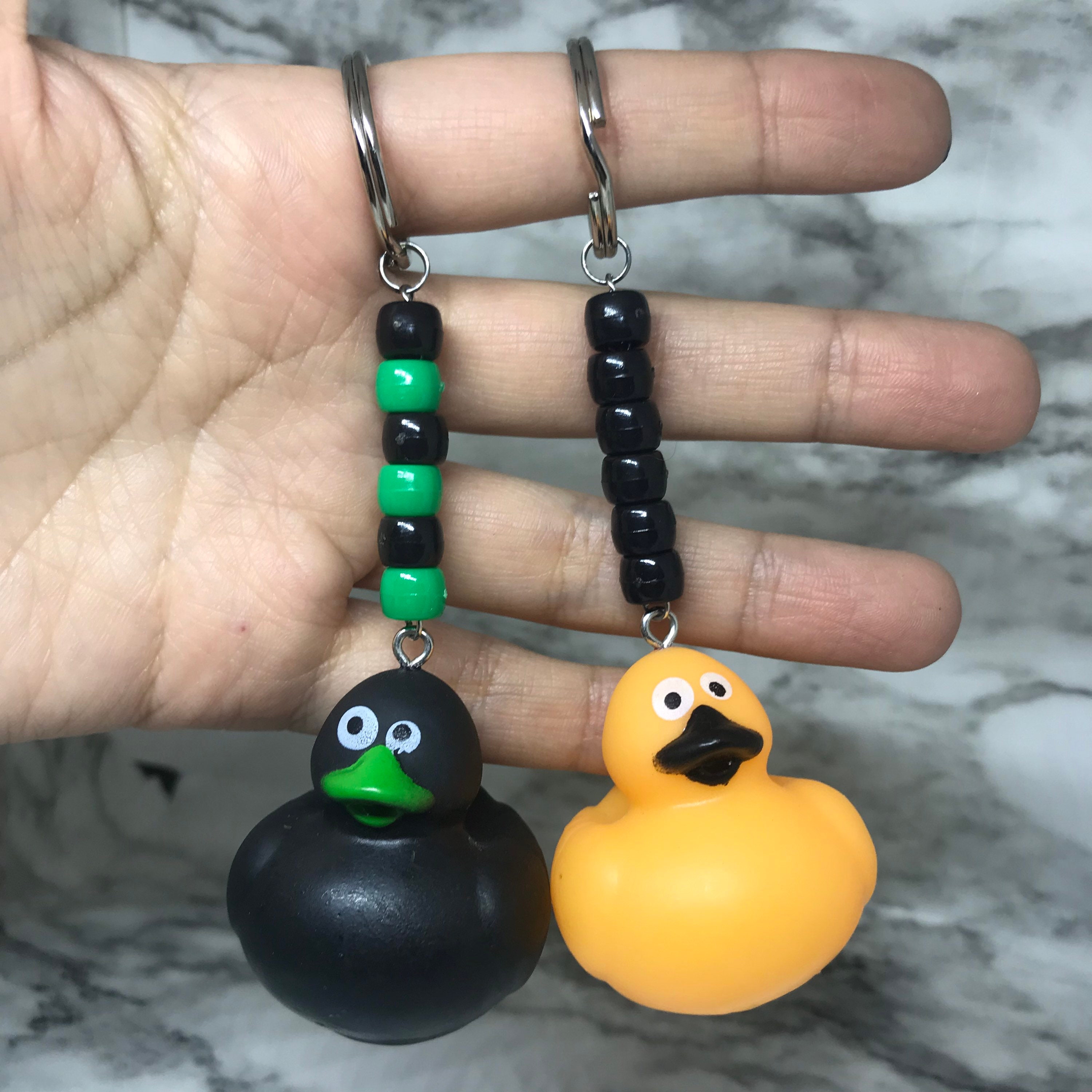 Small Halloween Rubber Duck Keychains Purple Green Black Etsy
