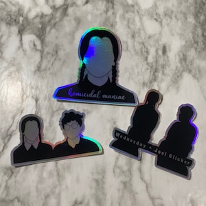 90s Wednesday Addams 3 Holographic Sticker Bundle | Addams Family Values | 90s Movies