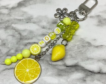 Yellow Lemon Purse Charm | Summer Keychains