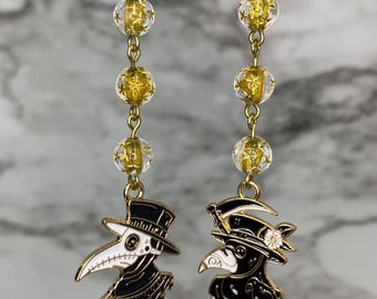 Plague Doctor Phone Charm | Spooky Beaded Phone Accessory